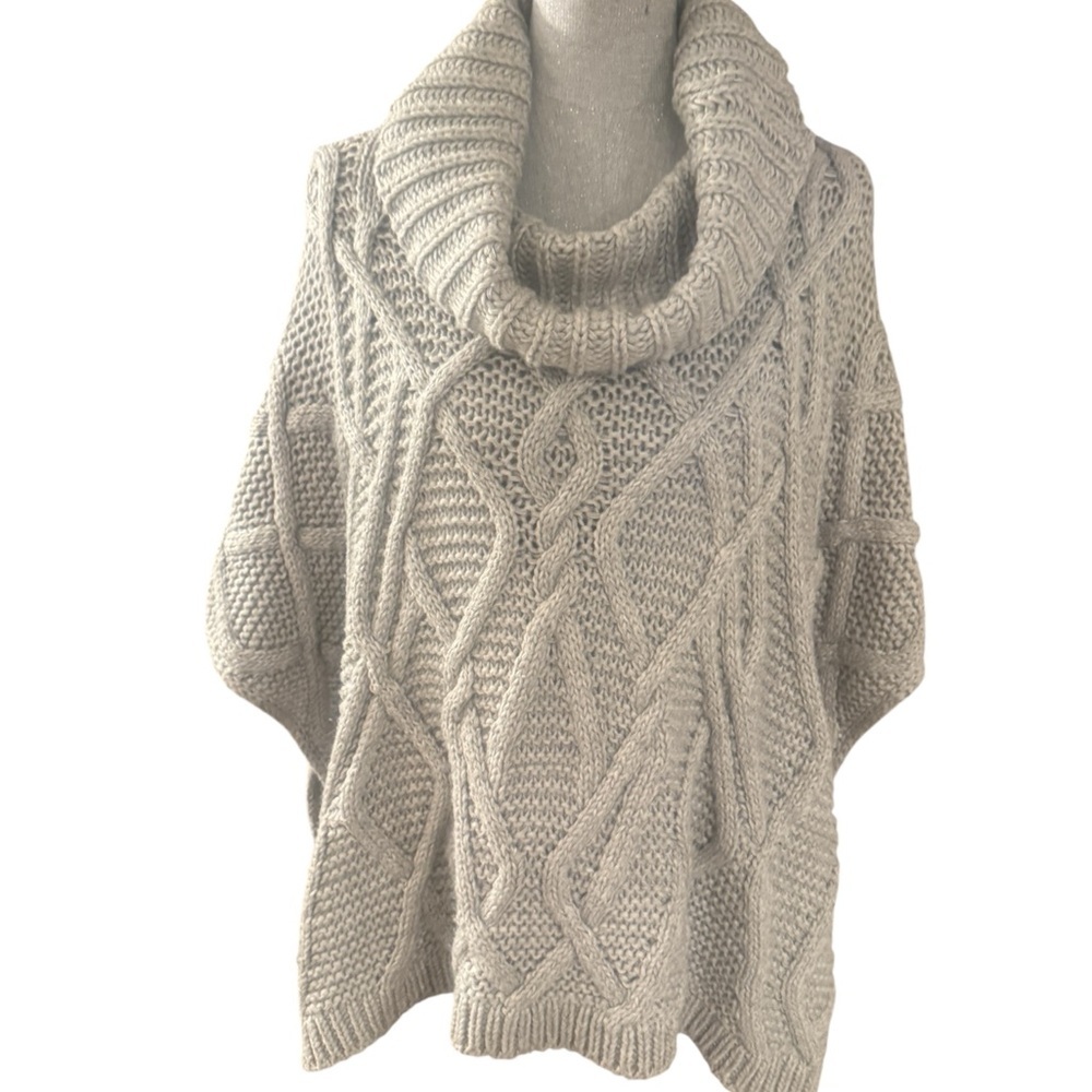 Lovestitch grey knit Cowl Neck Sweater poncho.